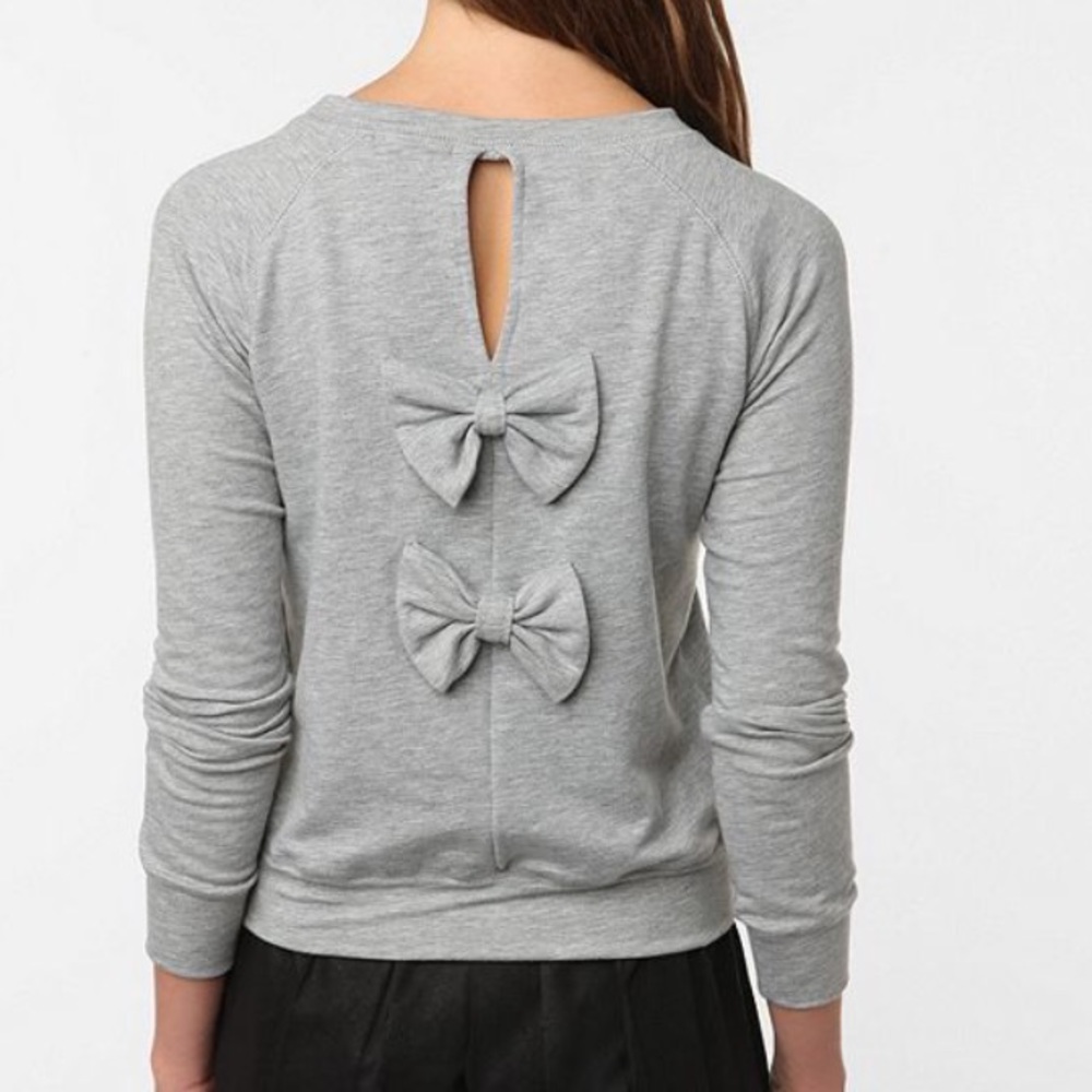 Urban Outfitters Grey Bow Sweatshirt
